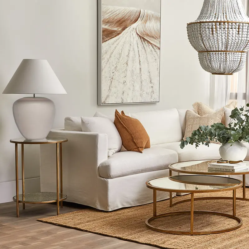 Picasso Natural-Finished Table Lamp With White Shade 1