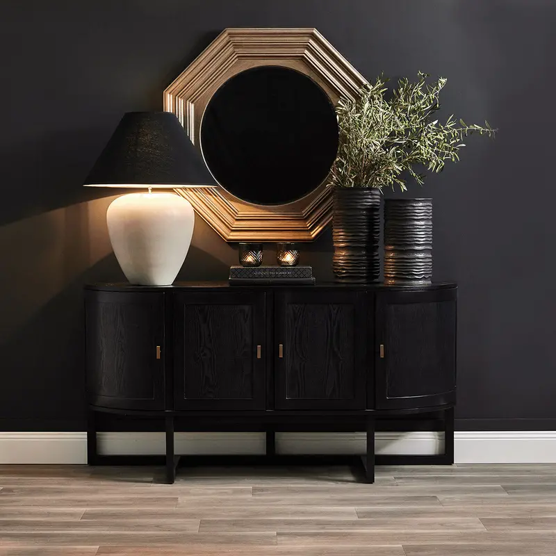 Picasso Natural Wood Table Lamp With Black Shade 1