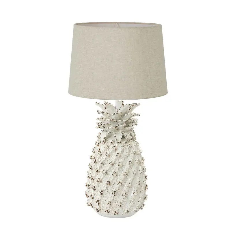 Pineapple-Shaped Ceramic Table Lamp Base – White, Base Only 1