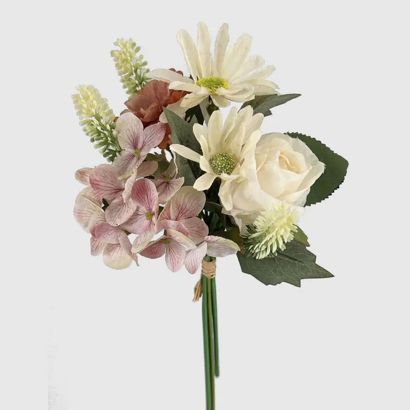 Pink-And-White Gerbera Rose Bouquet Blended Arrangement 1