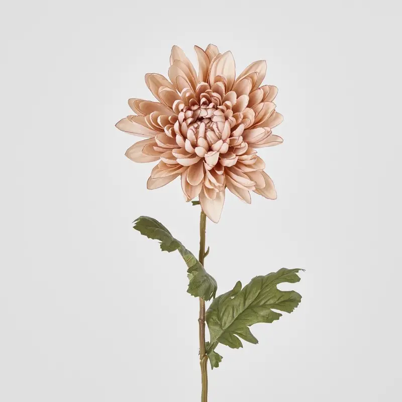 Pink-And-White Mum Stem – 69Cm Dual-Tone Artificial Floral 1
