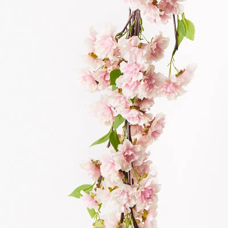 Pink Cherry Blossom Garland – 6-Piece Decorative Floral Chain 1