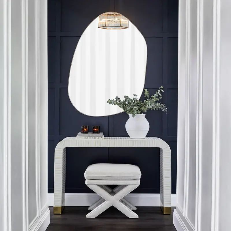 Pollock Small Wall Mirror With Antique Gold Finish 1