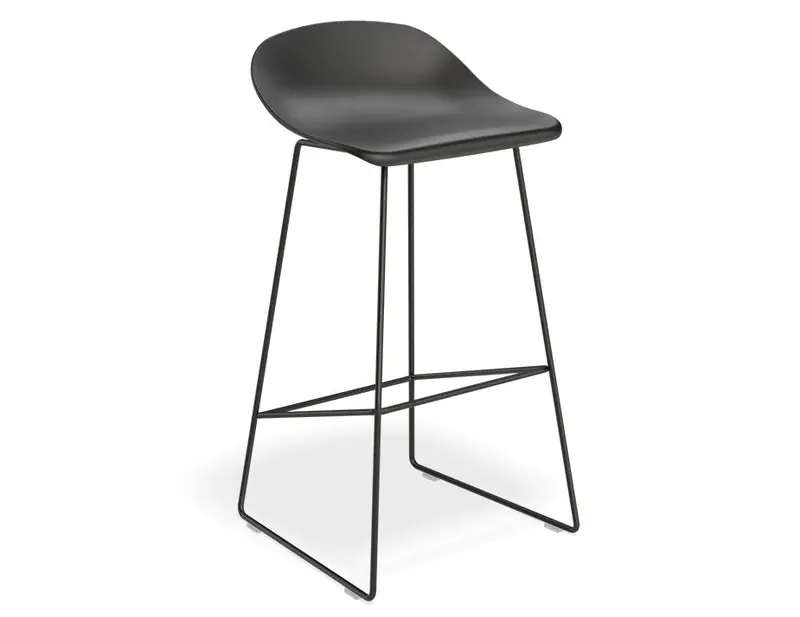 Pop Black-Framed Bar Stool With Black Shell Seat – 75Cm Height 1