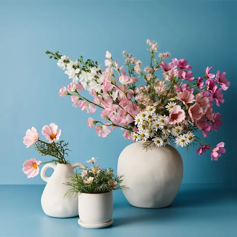 Potted Cosmos Floral Arrangement – Set Of 6 1