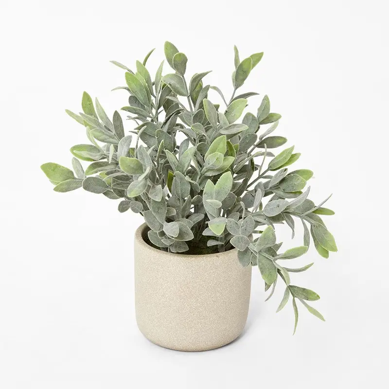 Potted Melon Seed Leaf Plant – Lifelike Faux Greenery 1
