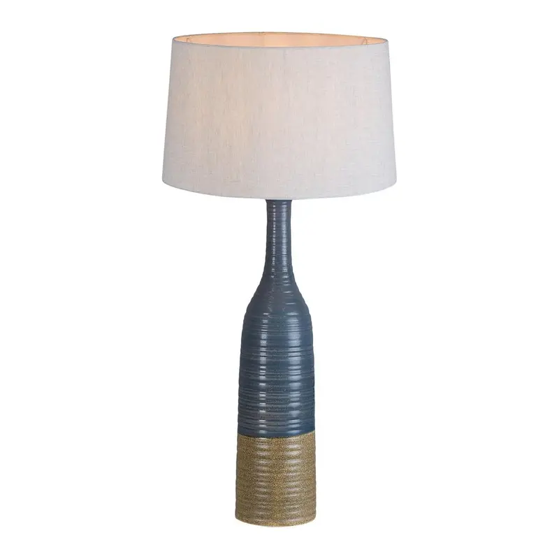 Potters Tall Glazed Ceramic Table Lamp – Grey-Brown Handcrafted Designer Lighting 1