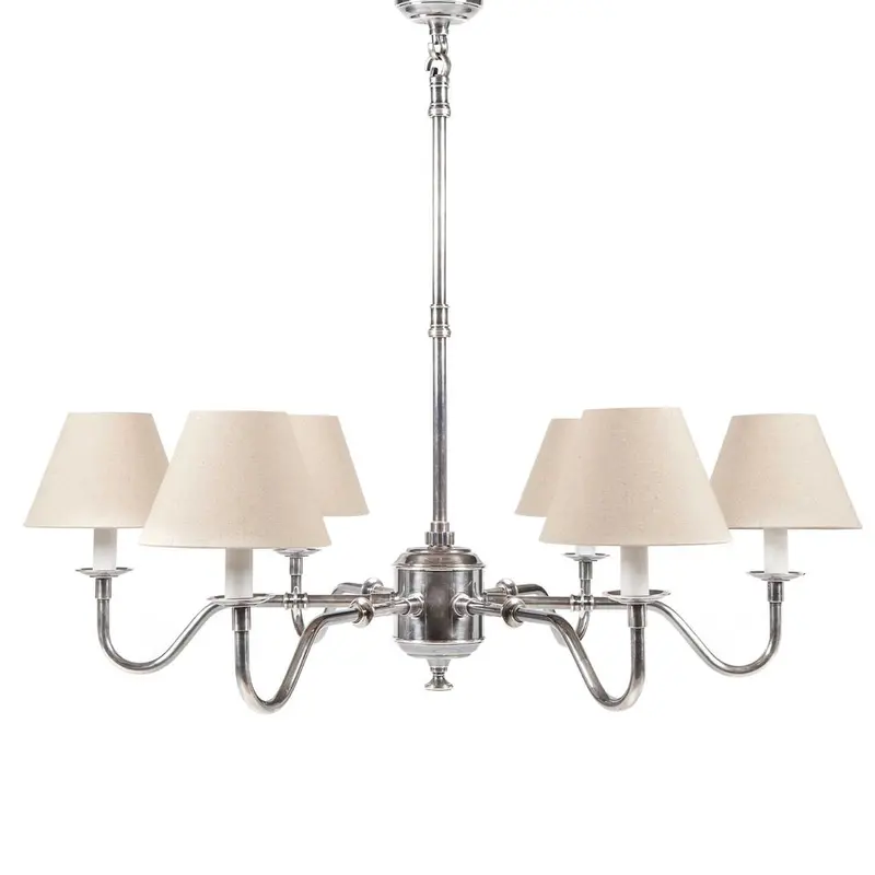 Prescot 6-Arm Chandelier Base In Antique Silver 1