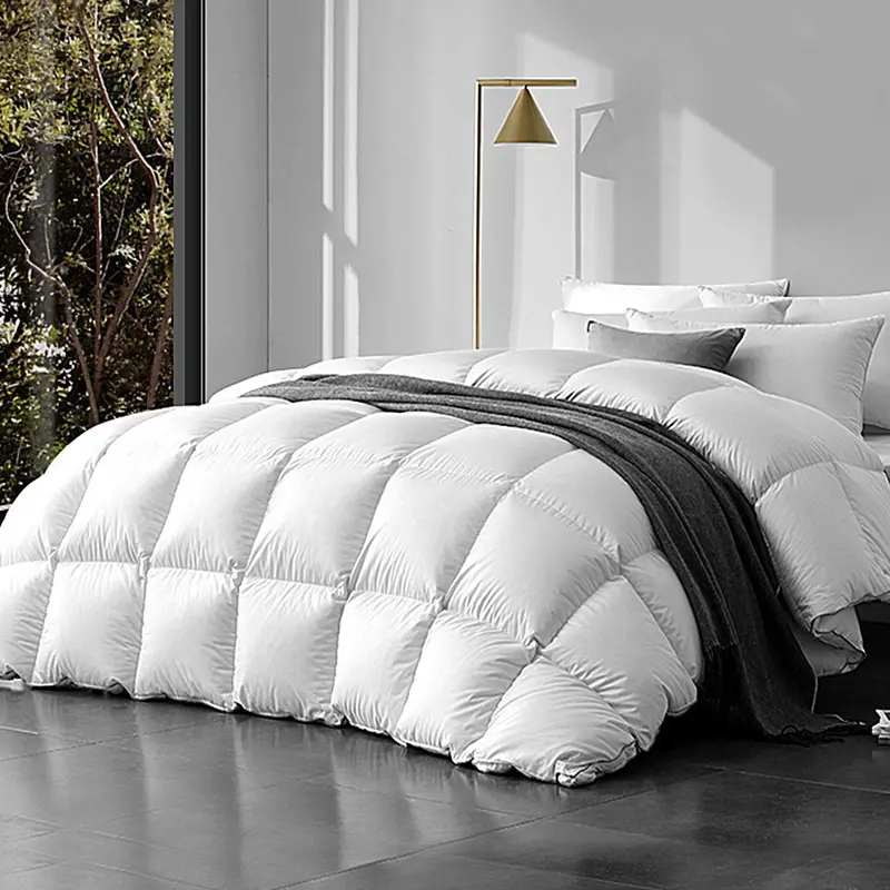Queen Goose Down Feather Duvet Cover – 800Gsm Luxe Winter Doona Encasement, White 1