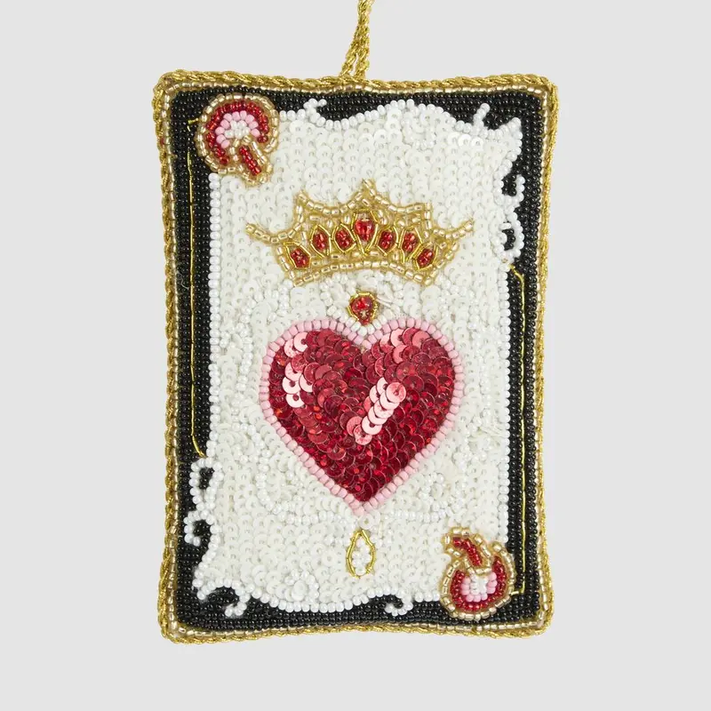 Queen Of Hearts Beaded Holiday Ornament 1