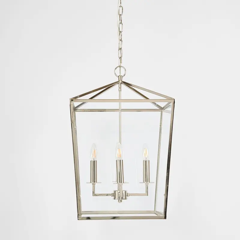 Ralph Large Square Glass Pendant Light – Clear Tempered Design 1