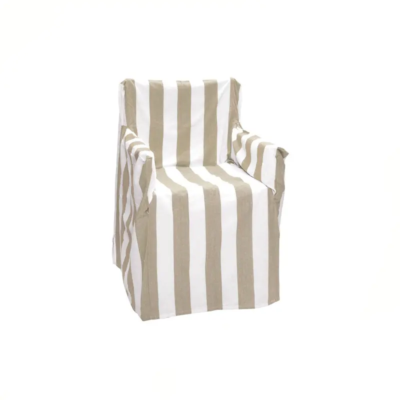 Rans Alfresco Director Chair Cover – 100% Cotton Striped Bleach Sand Design 1