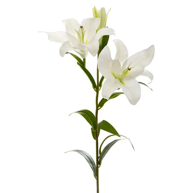 Real-Touch Lily Stem – 90Cm White Lifelike Floral Decoration 1