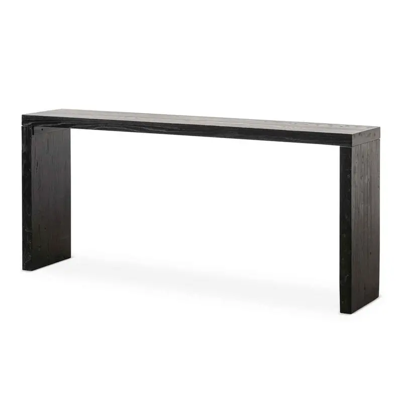 Reclaimed Wood Console Table In Matte Black 1