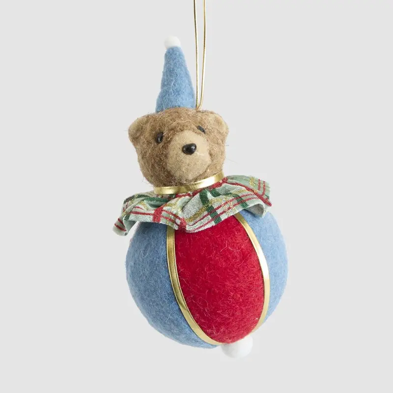 Red And Blue Carnival Teddy Bear Hanging Ornament 1
