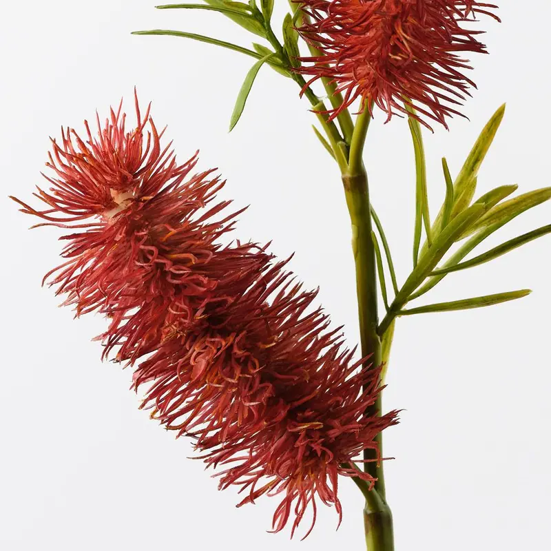 Red Bottlebrush Faux Floral Stems – Pack Of 12 1