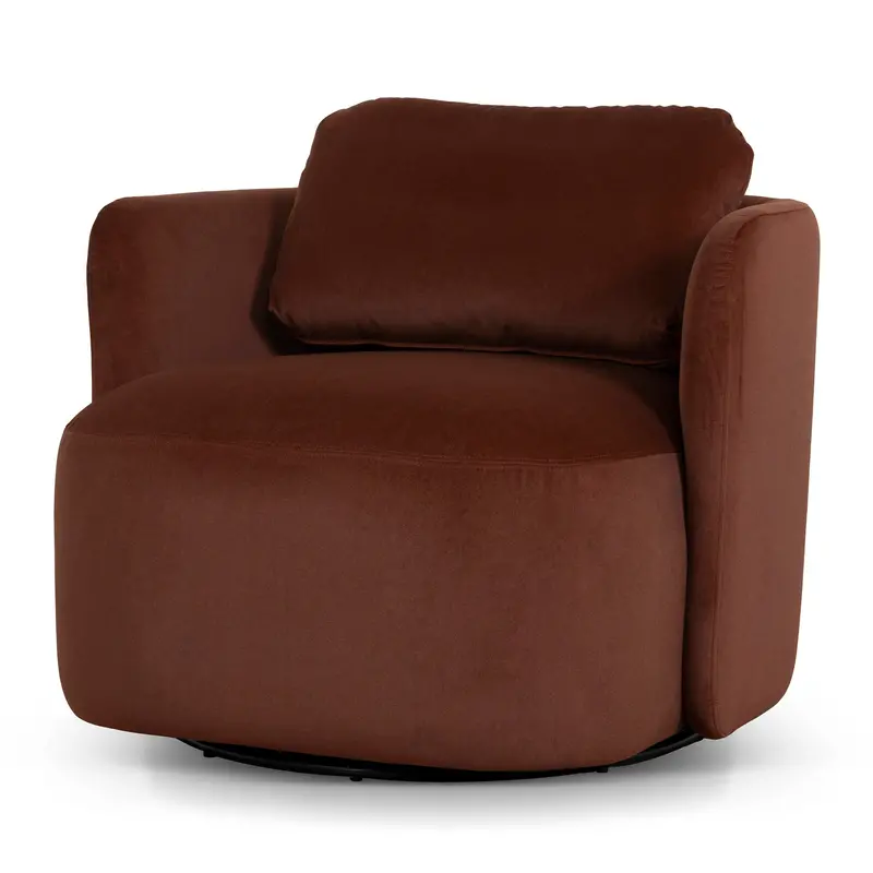 Red Bronze Fabric Swivel Armchair 1