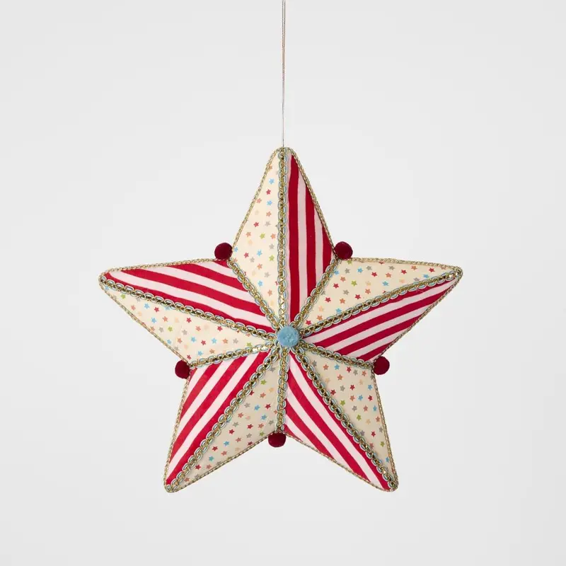 Red Striped Star Carnival Hanging Decor 1