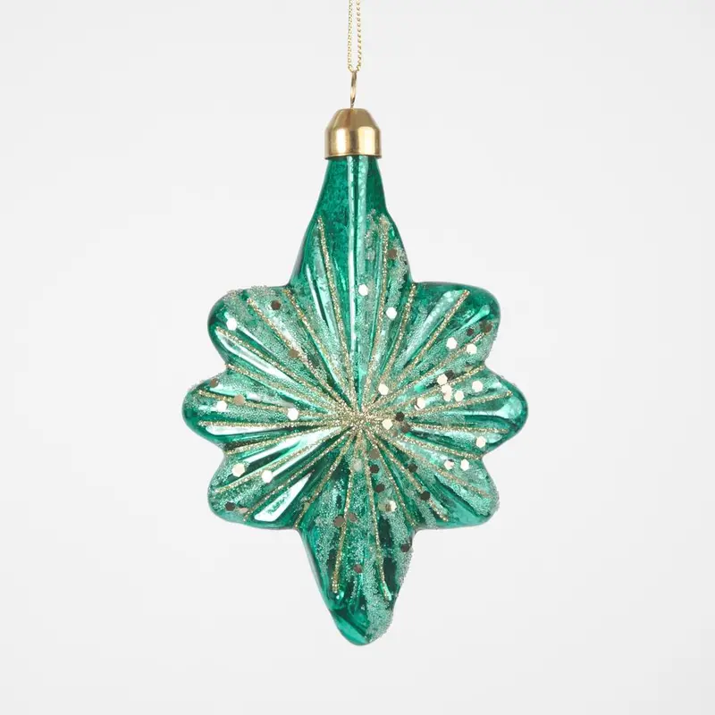 Regal Emerald Green Star Ornament 1