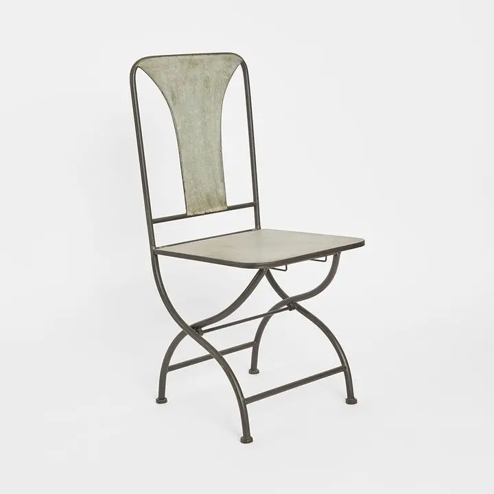 Remy Foldable Zinc-Finished Metal Chair – Compact & Stylish 1