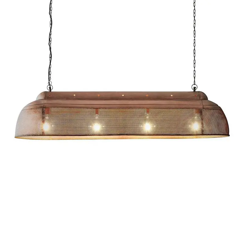 Riva Extra-Long Antique Copper Ceiling Pendant – Linear Suspended Statement Light 1