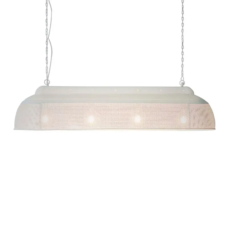 Riva Extra-Long Perforated Iron Pendant Light In Matte White 1