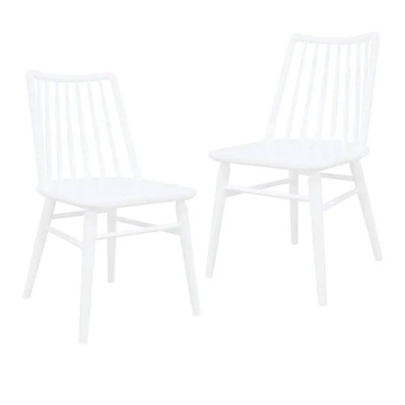 Riviera Solid Oak Dining Chairs – White-Finished Set Of 2 1