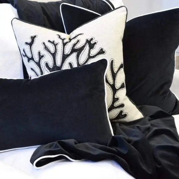 Rodeo Black Cushion Cover With Feather Insert 1