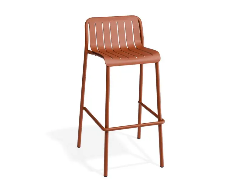 Roku Outdoor Bar Stool – Papaya-Colored Seat And Frame 1