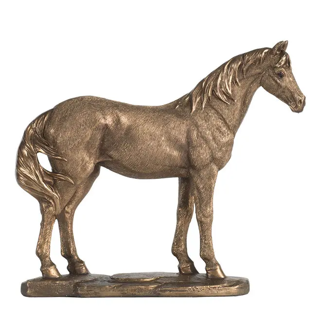 Rustic Gold Horse Statue – 18 Cm Height 1
