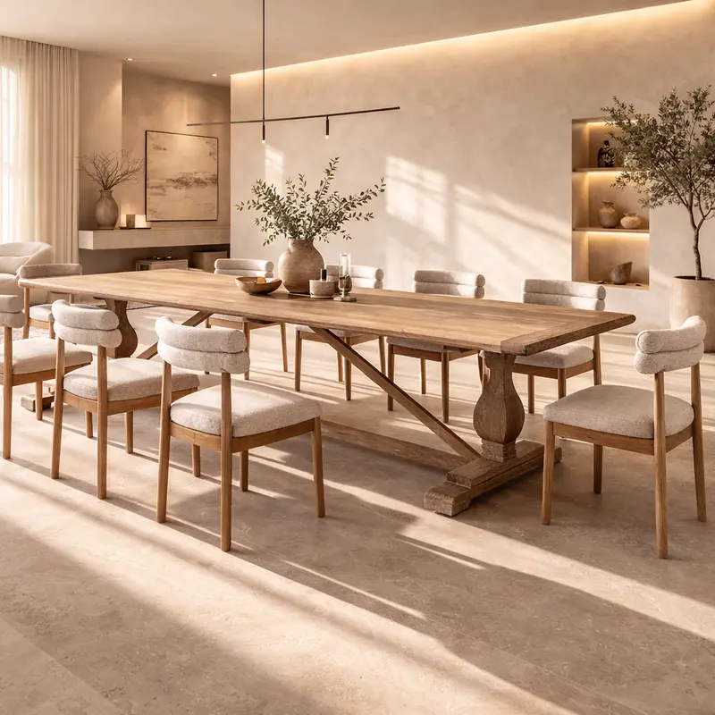 Rustic Natural 3-Meter Dining Table – 120Cm Wide 1