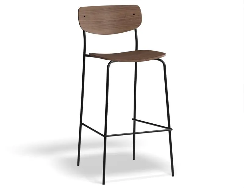 Rylie Bar Stool In American Walnut – 75Cm Elevated Height 1