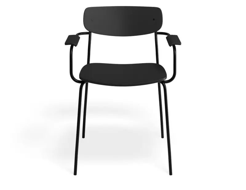 Rylie Black Armchair – Sleek Wood-And-Upholstery Design 1