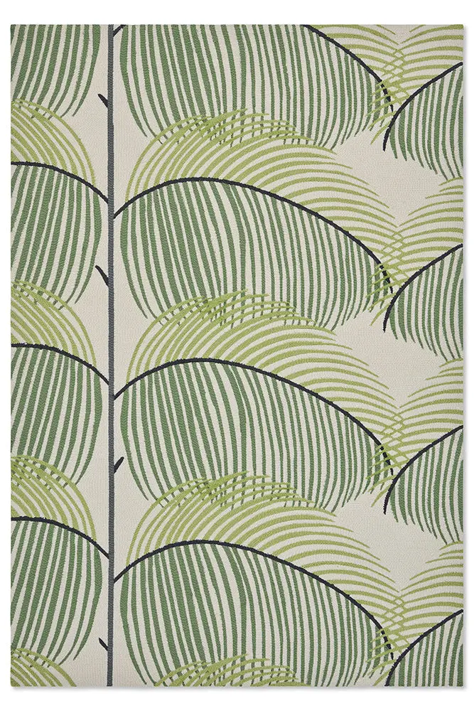 Sanderson Manila Leaf Botanical Green All-Weather Fabric 446107 1