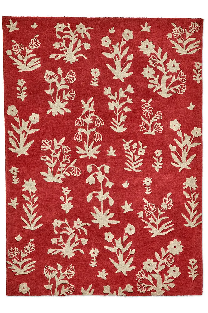 Sanderson Woodland Glade Damson Red Area Rug – Model 146800 1