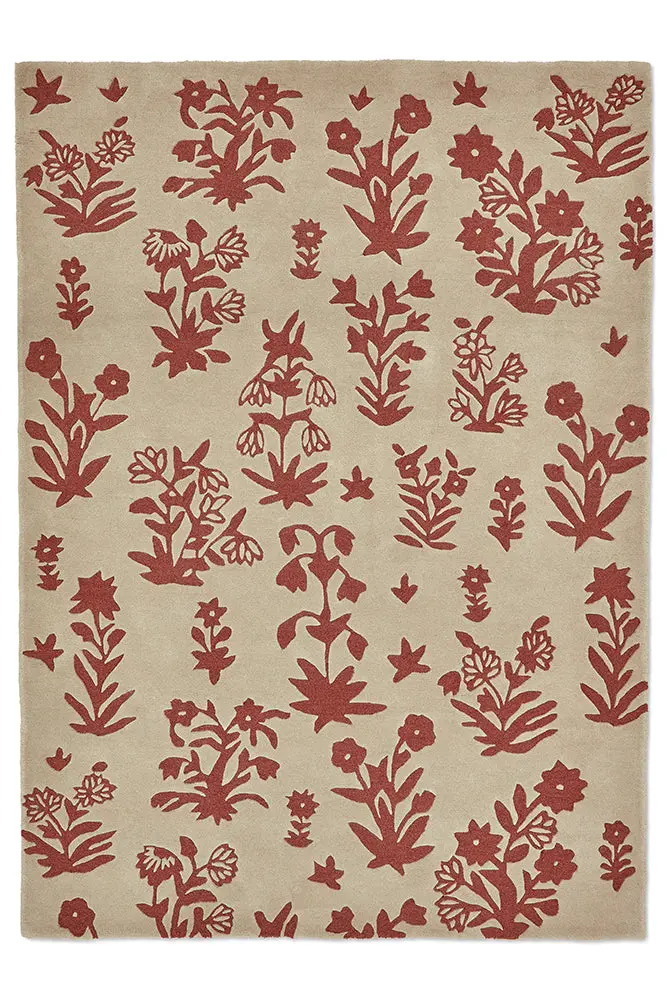 Sanderson Woodland Glade Rug In Linen And Russet Brown – Style 146801 1