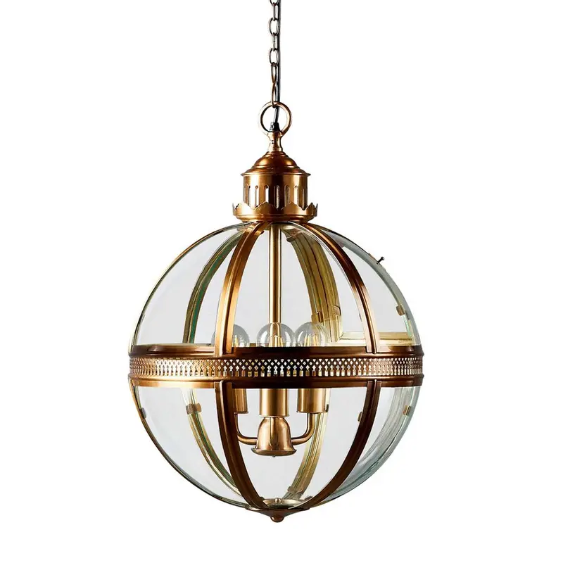 Saxon Medium Pendant Fixture In Antique Brass 1