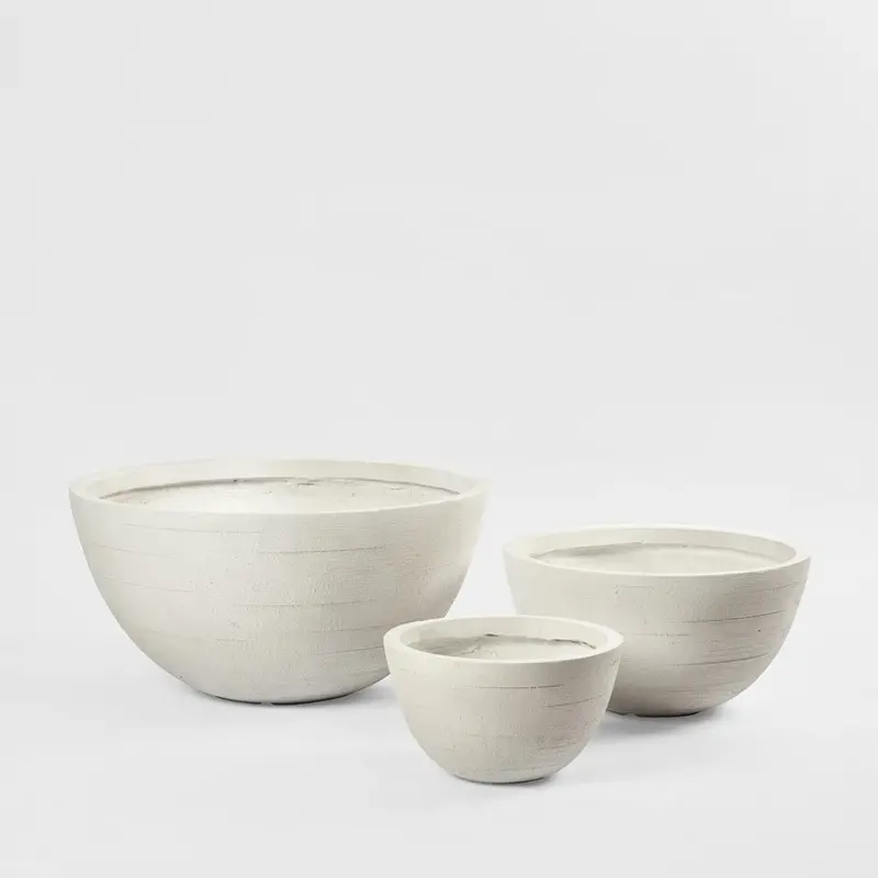 Set Of 3 Coupe Shallow Ceramic Planters 1