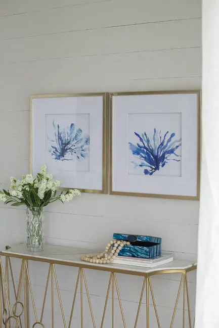 Set Of Two Blue Coral-Themed Framed Art Prints 1