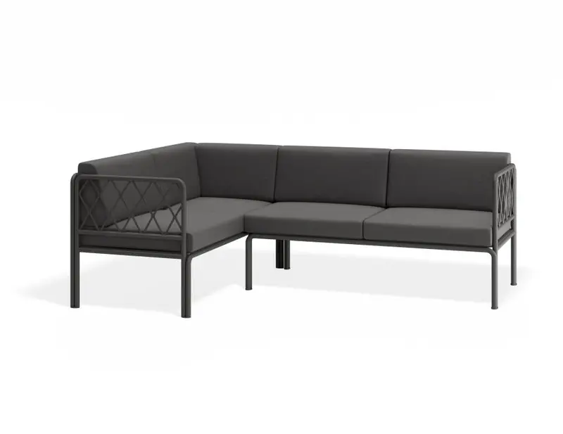 Seville A-Shape Outdoor Corner Sofa In Charcoal 1