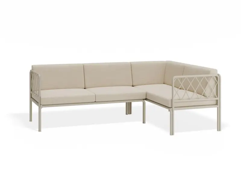 Seville B-Configuration Corner Sofa – Latte Outdoor Layout 1