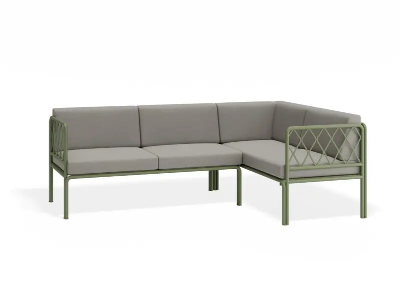 Seville B-Shape Outdoor Corner Sofa In Eucalyptus Green 1