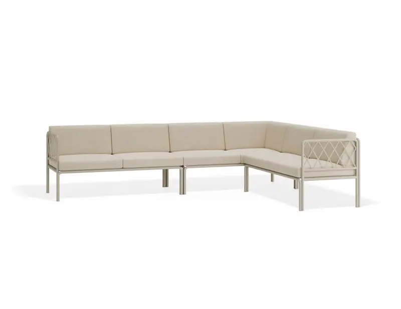 Seville D-Configuration Corner Sofa – Latte Outdoor Sectional 1