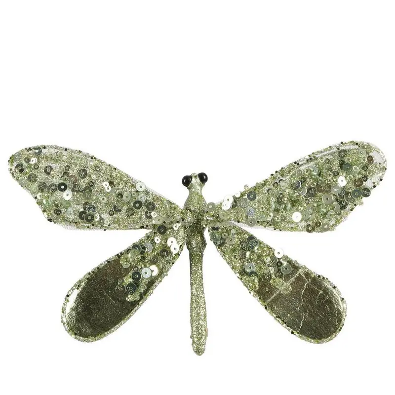 Shayle Green Glitter Dragonfly Wall Clip 1
