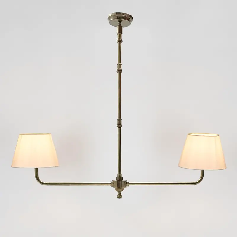 Sheridan Two-Arm Pendant Light In Antique Brass 1