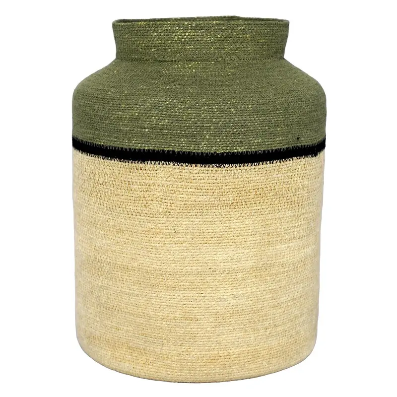 Sien Handwoven Seagrass Basket – Green 1