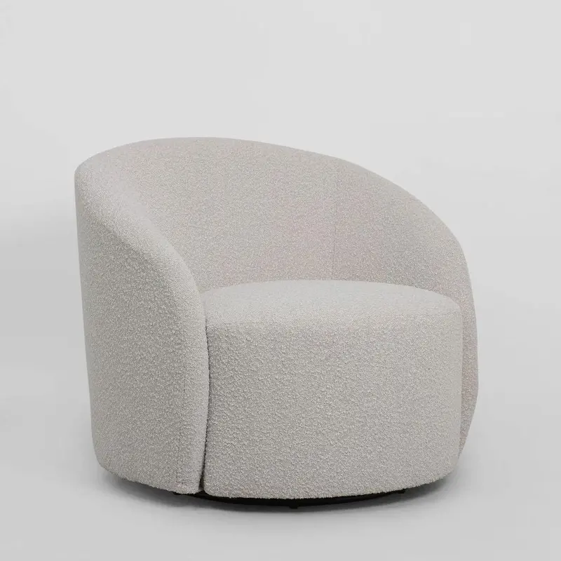 Sierra Swivel Armchair In Textured Bouclé Fabric 1