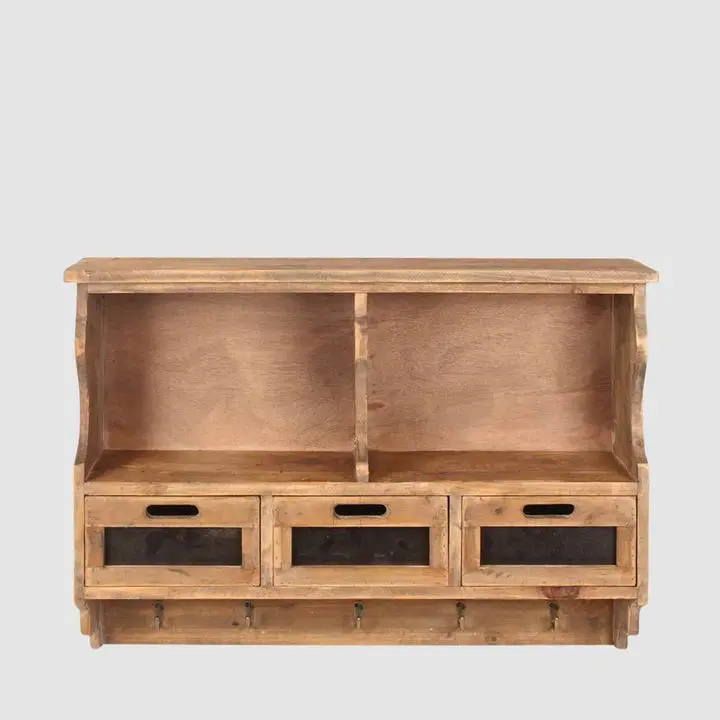 Simple Colmar Floating Wall Shelf – Natural Wood Finish 1