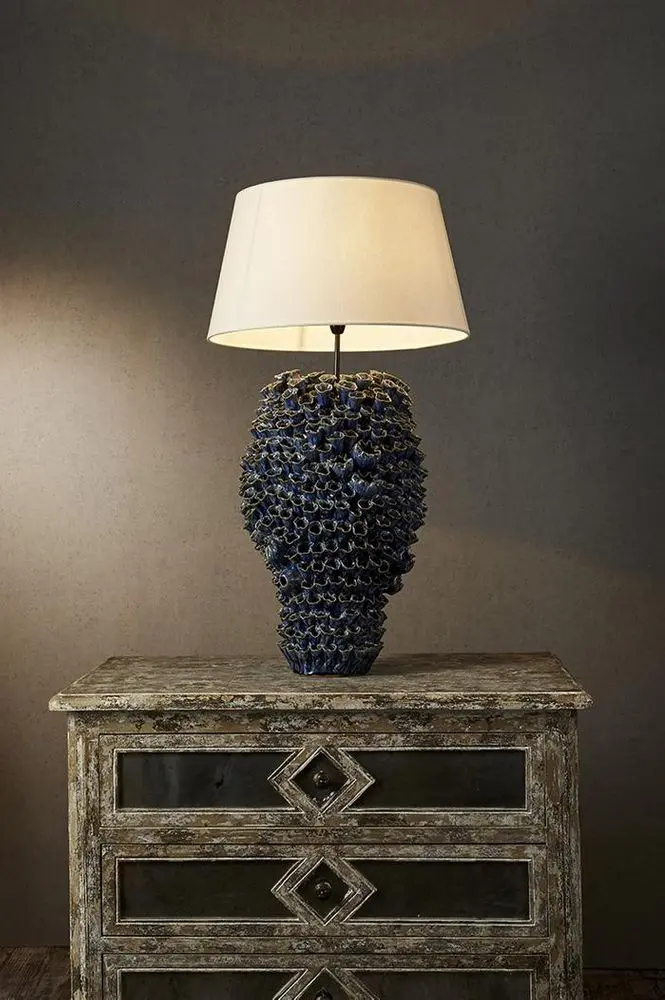 Singita Ceramic Table Lamp Base In Deep Blue (Base Only) 1