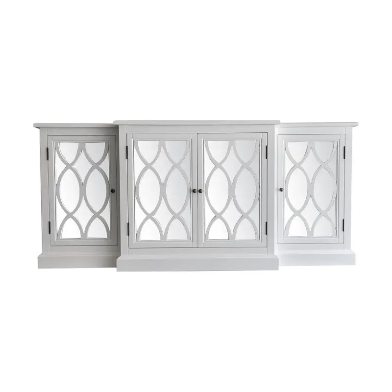 Sirah Buffet Cabinet – Clean White Finish With Modern Lines 1